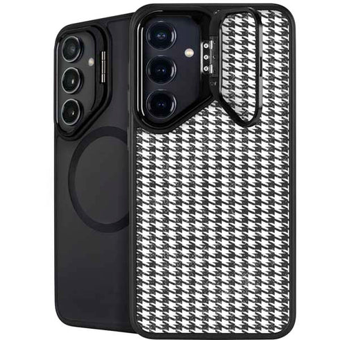 Houndstooth Black/White Galaxy S24 FE Kickstand Case